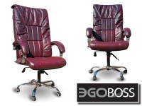 Офисное массажное кресло EGO BOSS EG1001 Maroon в комплектации ELITE натуральная кожа - магазин СпортДоставка. Спортивные товары интернет магазин в Ишиме 
